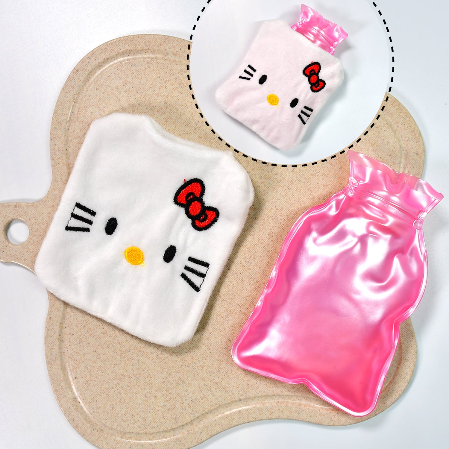 6526 White Hello Kitty small Hot Water Bag with Cover for Pain Relief, Neck, Shoulder Pain and Hand, Feet Warmer, Menstrual Cramps. DeoDap 6526 White Hello Kitty small Hot Water Bag with Cover for Pain Relief, Neck, Shoulder Pain and Hand, Feet Warmer, Menstrual Cramps. DeoDap